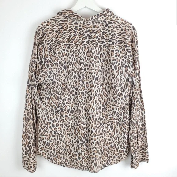J. Crew “The Perfect Shirt” 100% Cotton Leopard Print Button Up Size XL - Picture 2 of 6